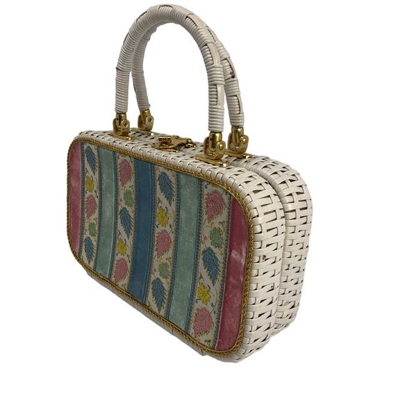 Vintage Wicker Purse Handbag Grandma Chic - Picture 2 of 16